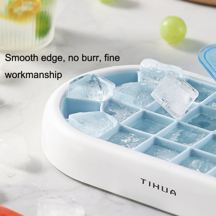 S10001 28 Grid Silicone Soft Bottom Refrigerator Frozen Ice Cube Mold(Green)