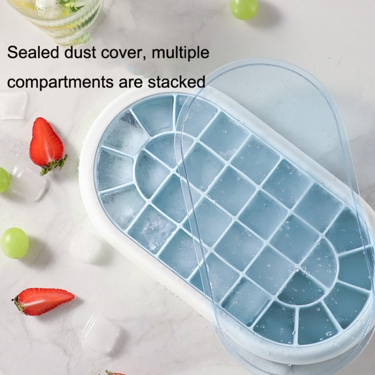 S10001 28 Grid Silicone Soft Bottom Refrigerator Frozen Ice Cube Mold(Orange)