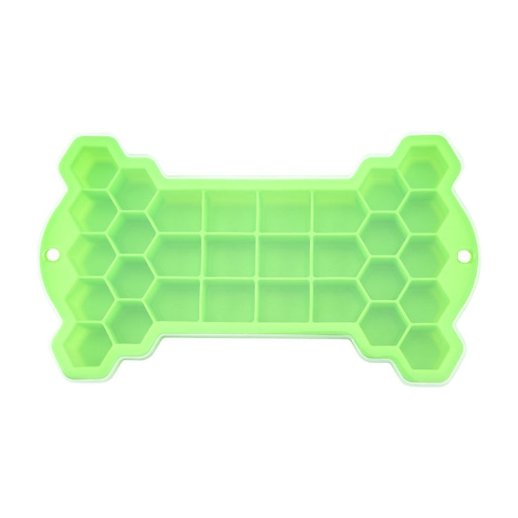 30 Grid Bone Honeycomb Silicone Ice Cube Mold with Lid(Green)