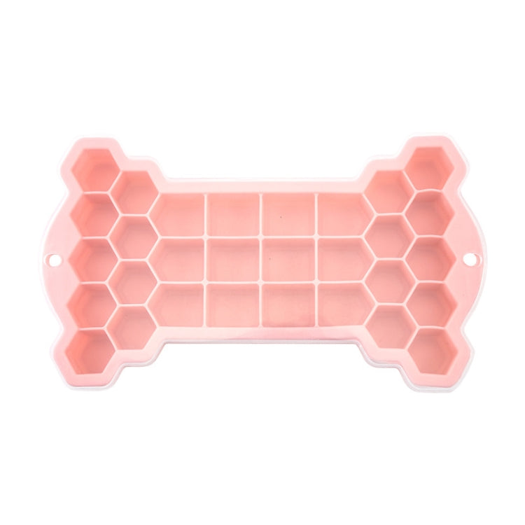 30 Grid Bone Honeycomb Silicone Ice Cube Mold with Lid(Pink)