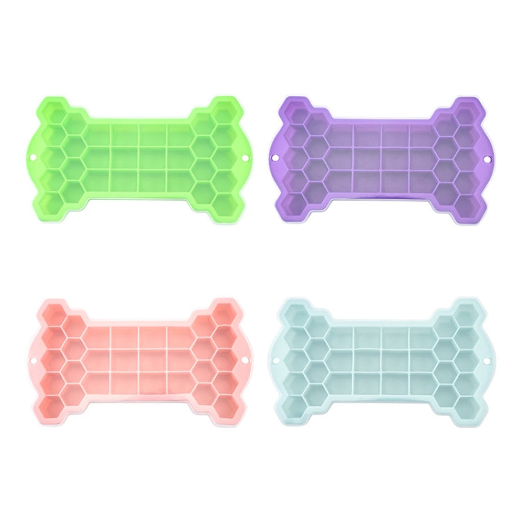 30 Grid Bone Honeycomb Silicone Ice Cube Mold with Lid(Purple)