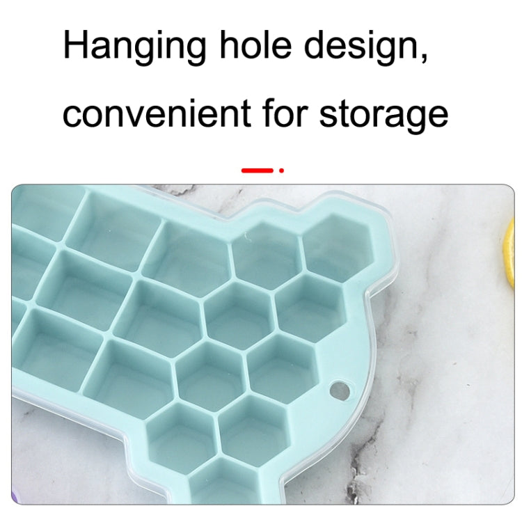 30 Grid Bone Honeycomb Silicone Ice Cube Mold with Lid(Green)