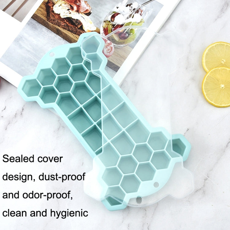 30 Grid Bone Honeycomb Silicone Ice Cube Mold with Lid(Mint Green)
