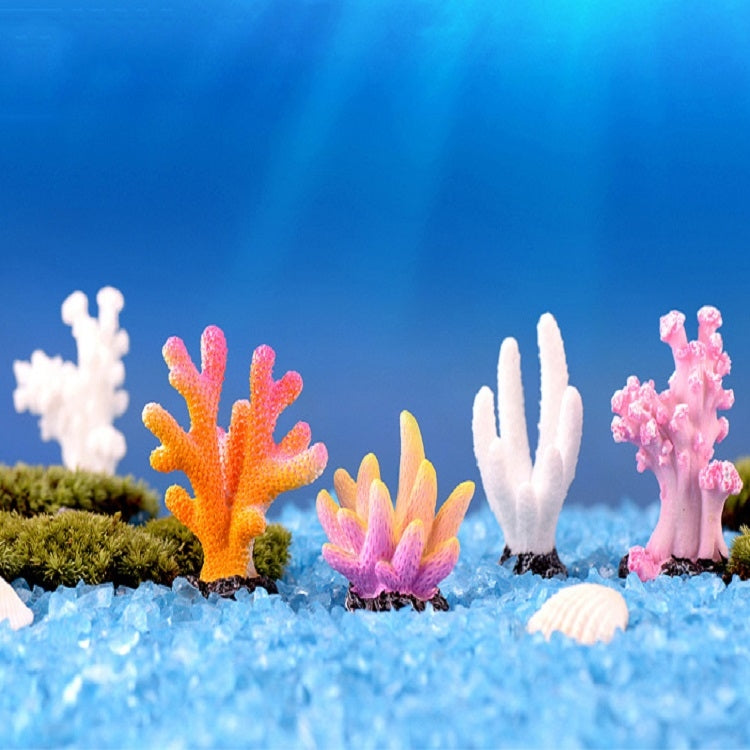 10 PCS Simulation Resin Coral Aquarium Fish Tank Small Ornaments, Colour: No. 1 White