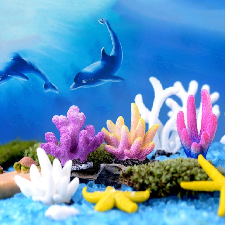 10 PCS Simulation Resin Coral Aquarium Fish Tank Small Ornaments, Colour: No. 2 White