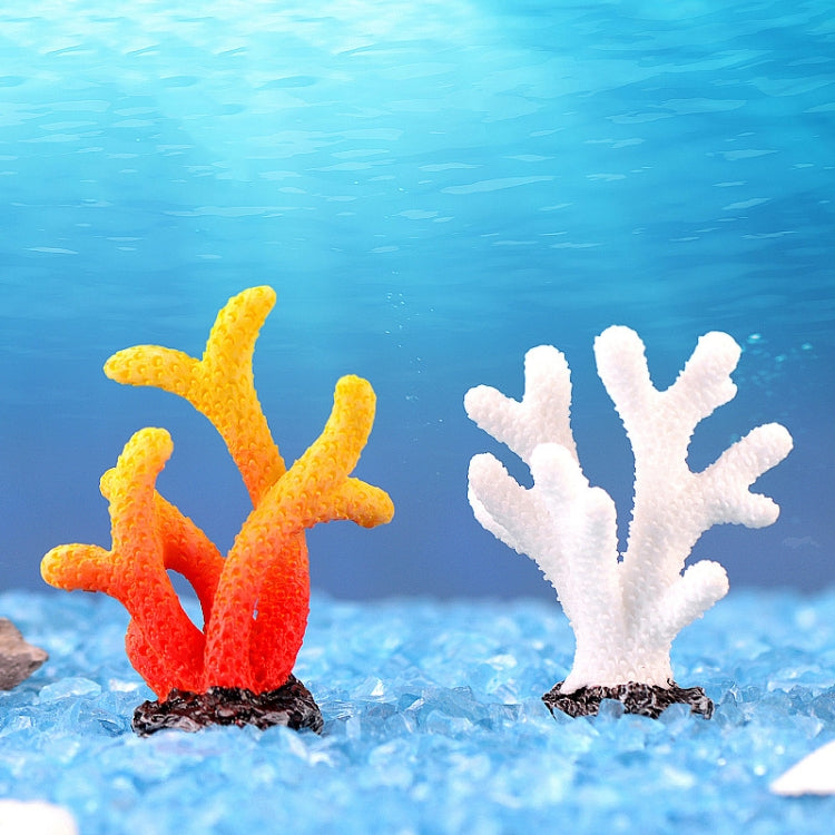 10 PCS Simulation Resin Coral Aquarium Fish Tank Small Ornaments, Colour: No. 2 White