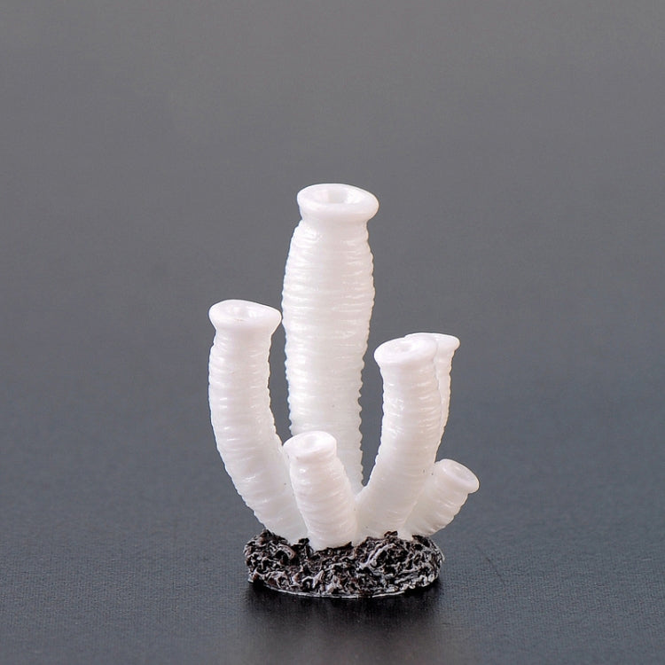10 PCS Simulation Resin Coral Aquarium Fish Tank Small Ornaments, Colour: No. 6 White