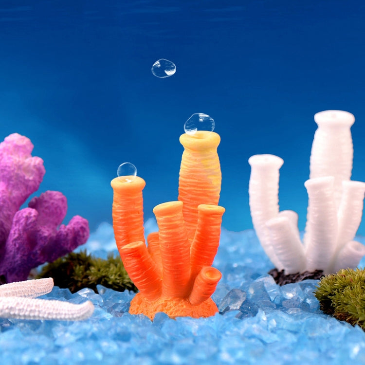 10 PCS Simulation Resin Coral Aquarium Fish Tank Small Ornaments, Colour: No. 8 White