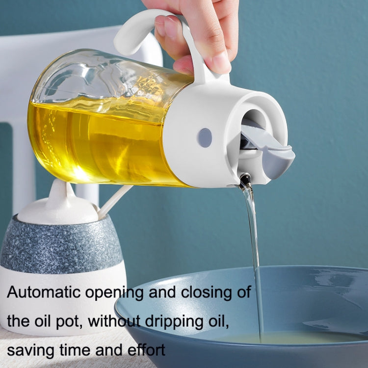Kitchen Automatic Opening and Closing Leak-proof Oiler With Lid, Capacity: 550ml(White)
