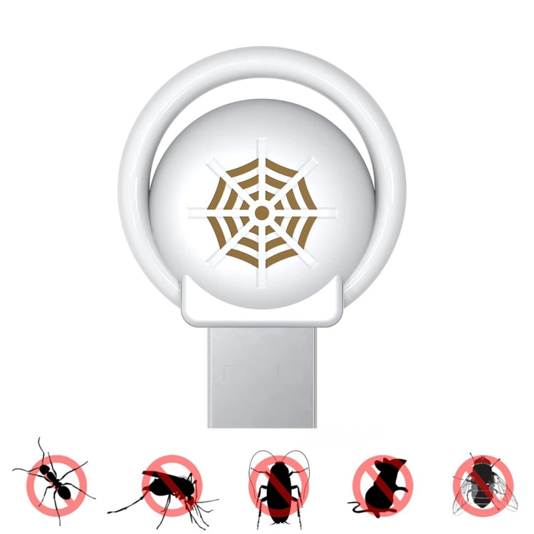 USB Car Mouse Repellent Ultrasonic Mosquito Insect Repellent With Atmosphere Light( White)