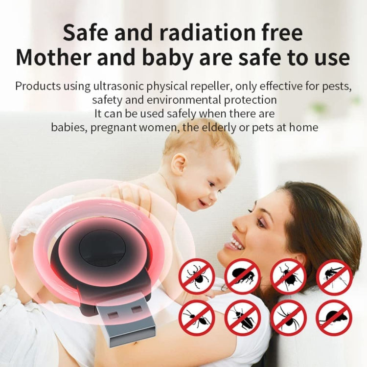 USB Car Mouse Repellent Ultrasonic Mosquito Insect Repellent With Atmosphere Light(Black)