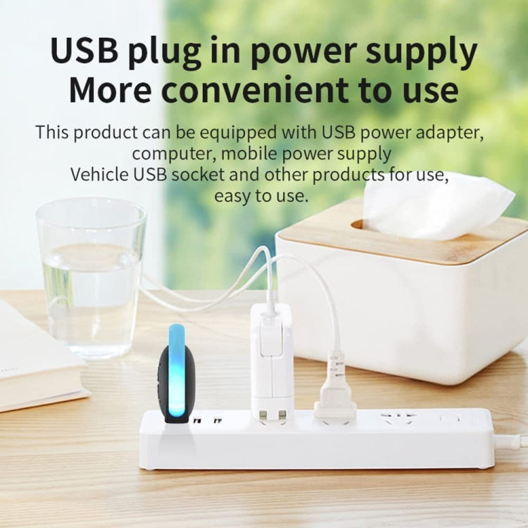USB Car Mouse Repellent Ultrasonic Mosquito Insect Repellent With Atmosphere Light( White)