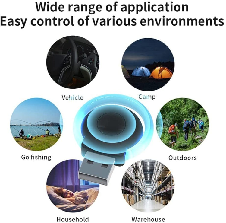 USB Car Mouse Repellent Ultrasonic Mosquito Insect Repellent With Atmosphere Light(Black)