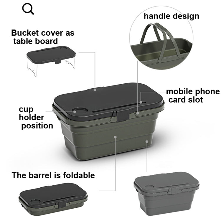 Camping Water Carry Basket Picnic Basket Outdoor Folding Box Can Be Used As Table(Random Color)