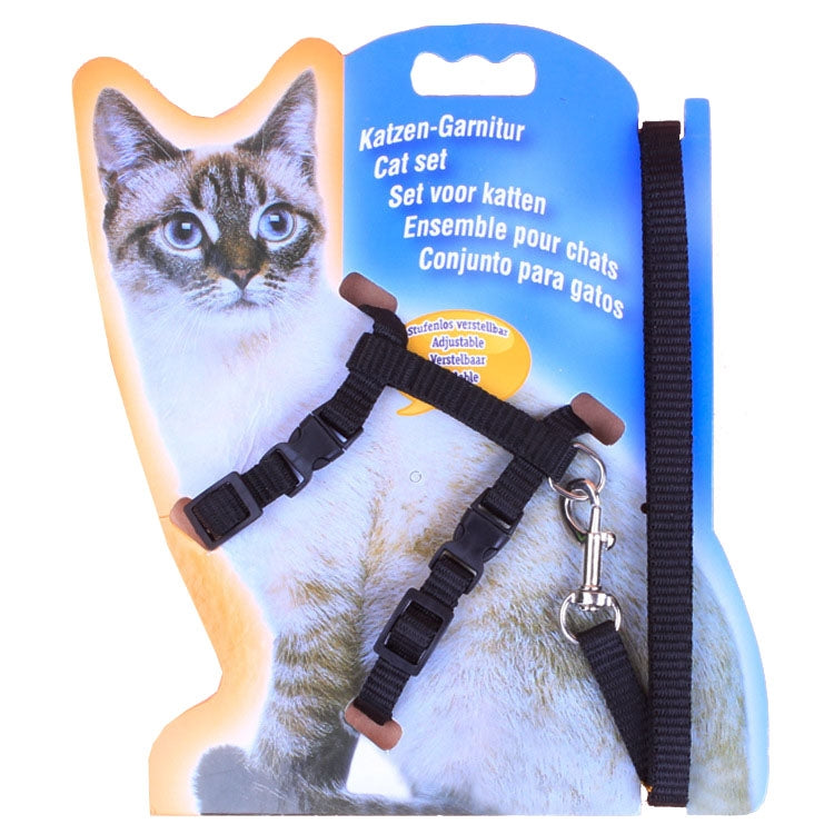 I-shaped Nylon Cat Leash Pet Chest Strap(Black)