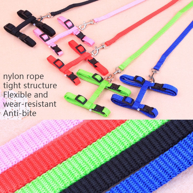I-shaped Nylon Cat Leash Pet Chest Strap(Pink)