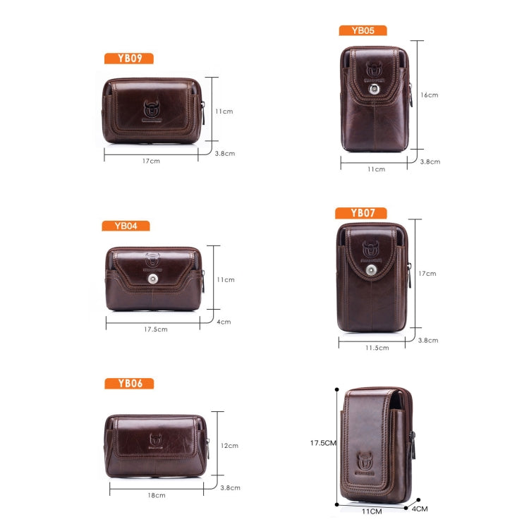 BULL CAPTAIN  Leather Multifunctional Waist Bag For Men(Brown-07)