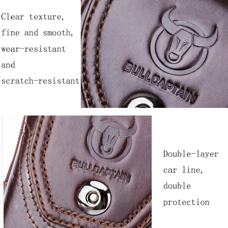 BULL CAPTAIN  Leather Multifunctional Waist Bag For Men(Brown-07)