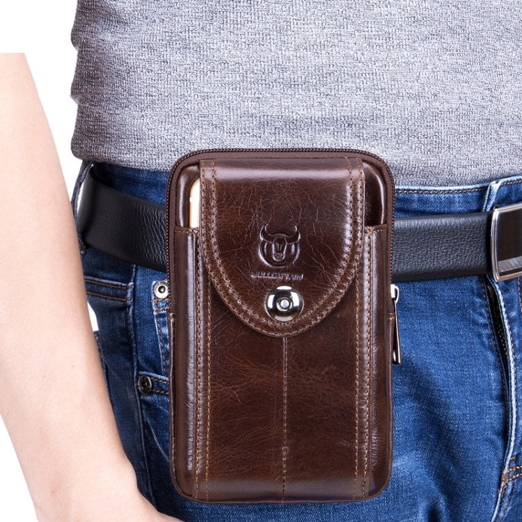 BULL CAPTAIN  Leather Multifunctional Waist Bag For Men(Brown-07)