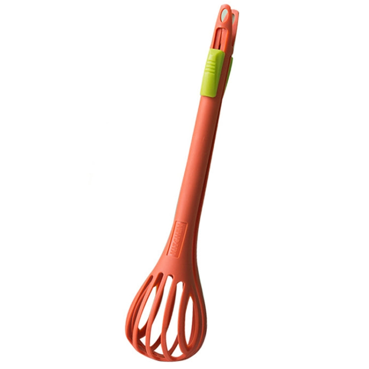 Multi-Purpose Nylon Eggbeater Dual-Use Food Clip Manual Mixer Baking Tool(Orange)