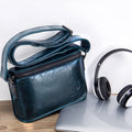 BULL CAPTAIN Leather Shoulder Messenger Bag For Men(Smog Blue)