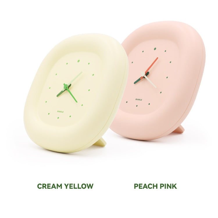 H-C-07 Living Room Home Bedroom Silent Clock Quartz Wall Watch(Cream Yellow)