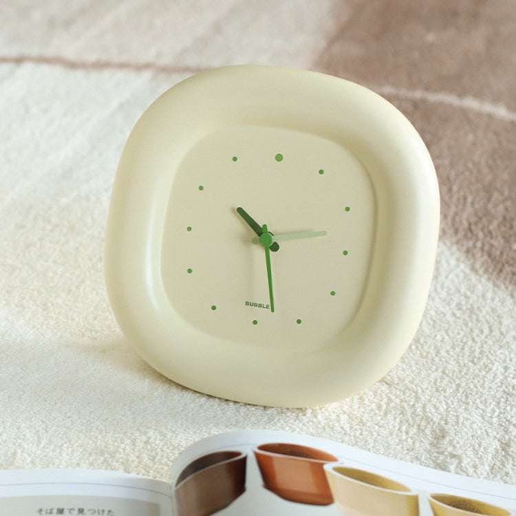 H-C-07 Living Room Home Bedroom Silent Clock Quartz Wall Watch(Cream Yellow)