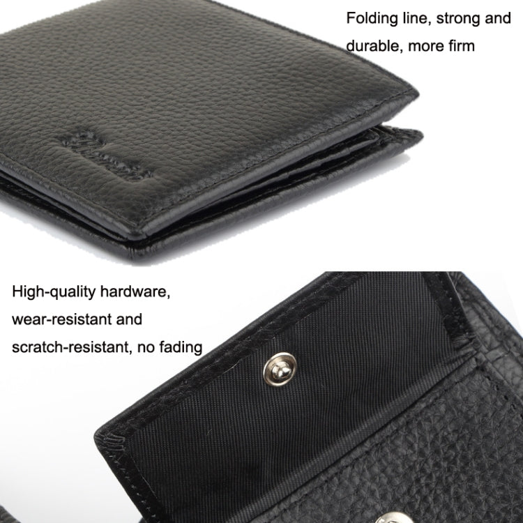 K-8018 RFID Anti-theft First Layer Cowhide Coin Purse Men Wallet