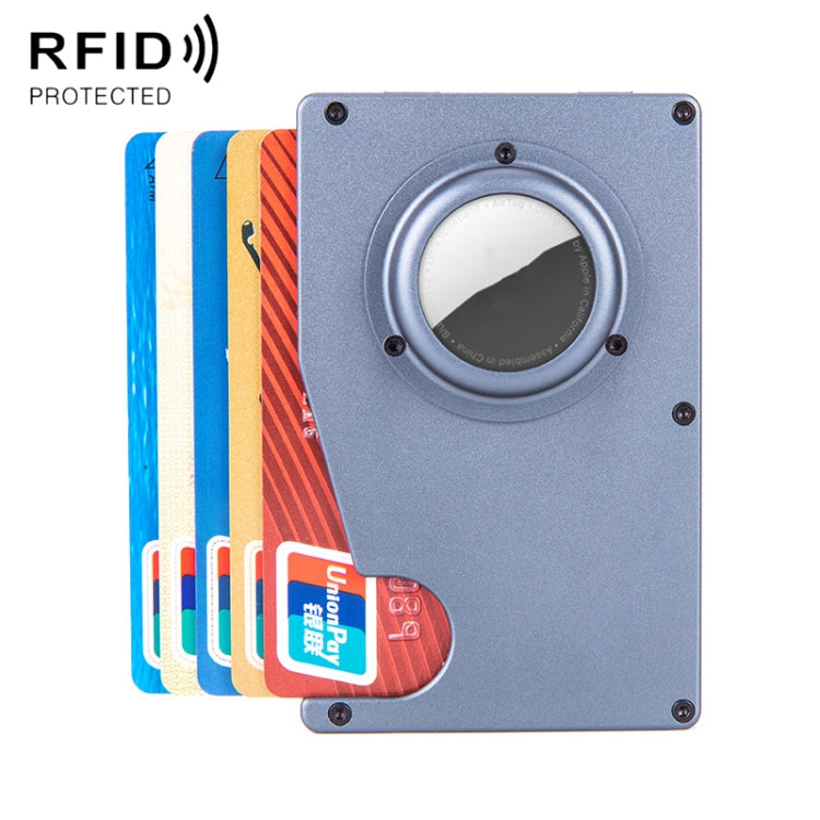 Tracker Card Holder Anti Loss RFID Wallet Card Holder for AirTag(Grey)