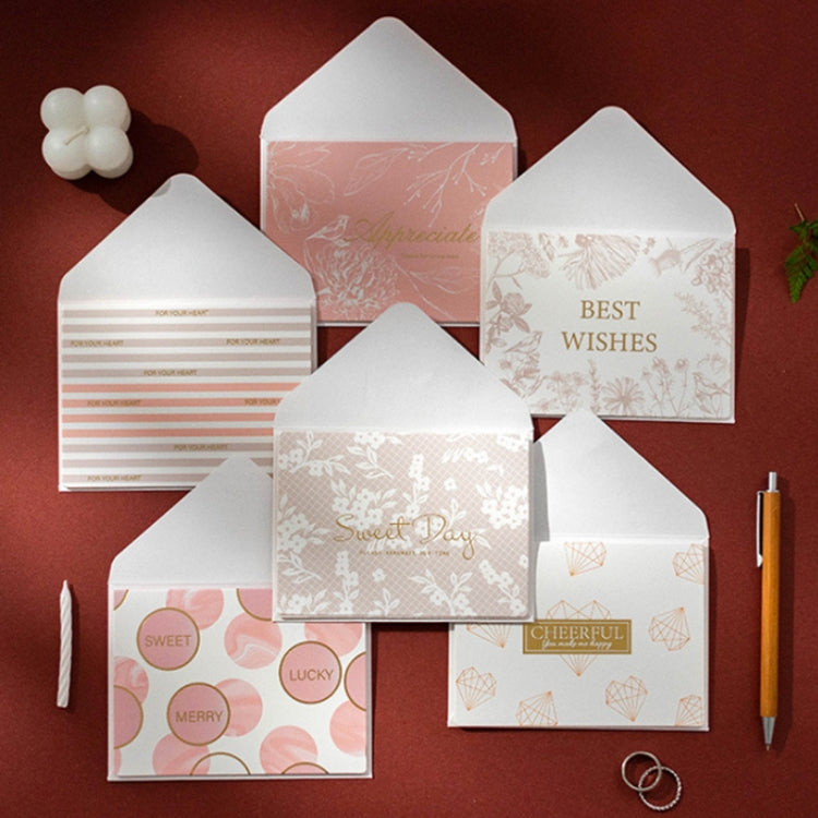 2 Sets Bronzing Mother Day Birthday Card Wishes DIY Envelope Set(6PCS/Set HK030)