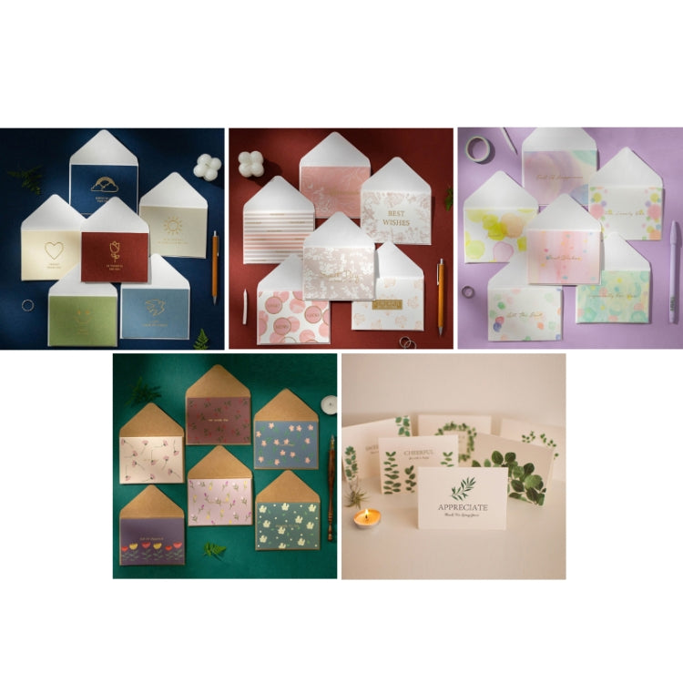 2 Sets Bronzing Mother Day Birthday Card Wishes DIY Envelope Set(6PCS/Set HK030)