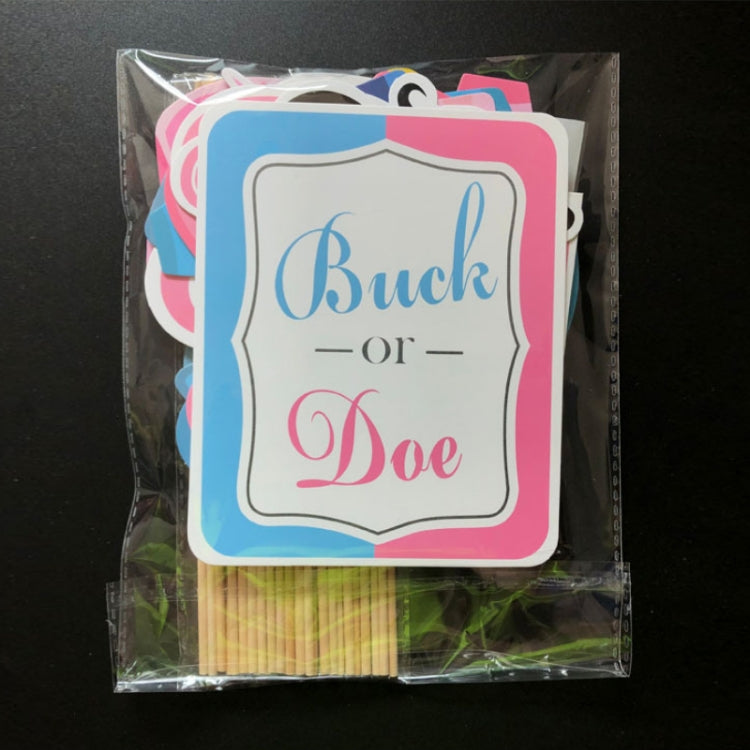 3 Sets Baby Birthday Party Gender Reveal Stickers Photo Props(25PCS/Set Girls Suit)
