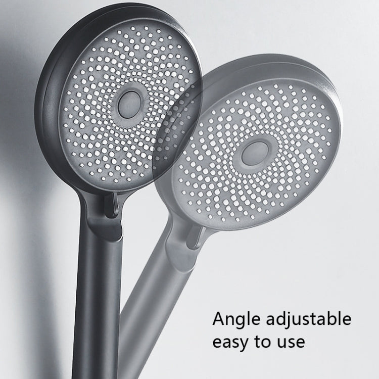 Home Handheld Silicone Supercharged Shower Nozzle, Style: Black+Soft Tube+Space Aluminum Seat