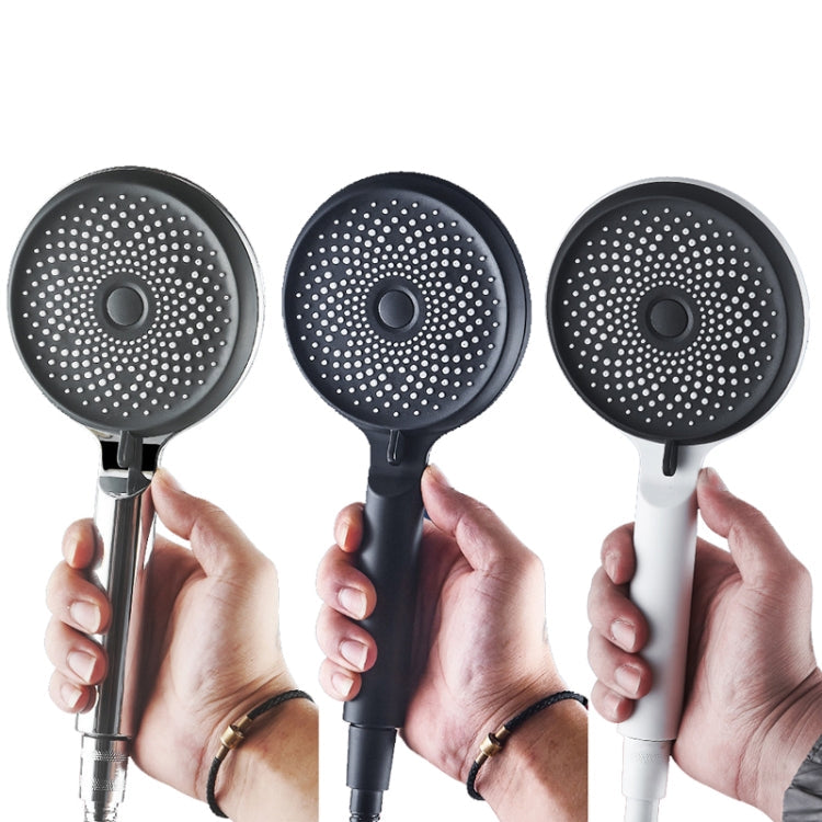 Home Handheld Silicone Supercharged Shower Nozzle, Style: Silver+Soft Tube+Space Aluminum Seat