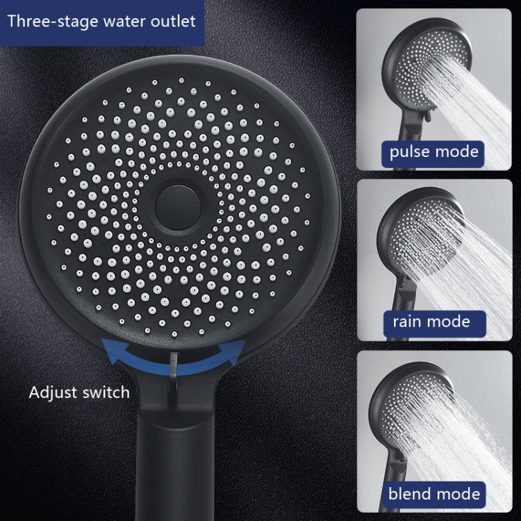 Home Handheld Silicone Supercharged Shower Nozzle, Style: Silver+Soft Tube+Space Aluminum Seat