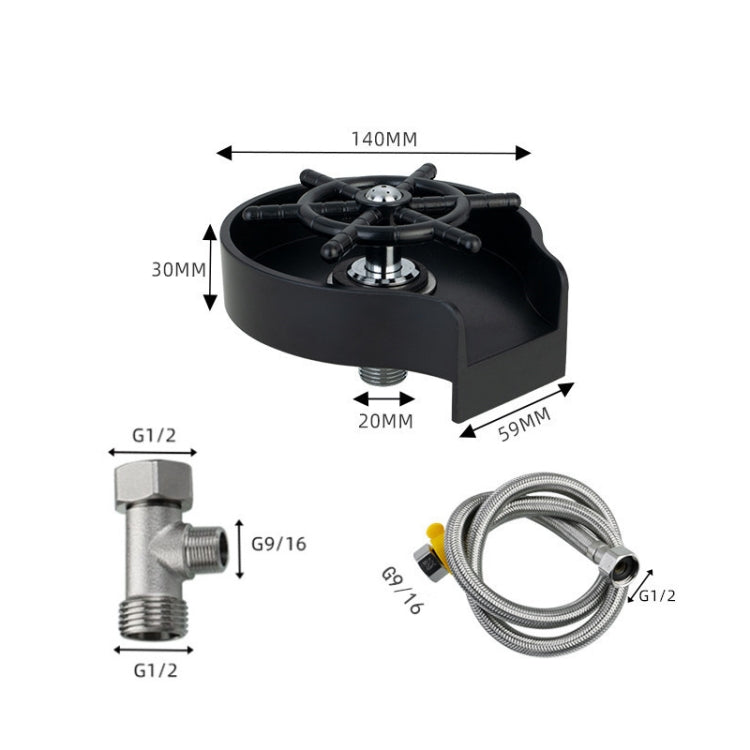 Automatic Faucet High Pressure Spray Washer, Style: Black+Soft Hose+G9/16 Three-way