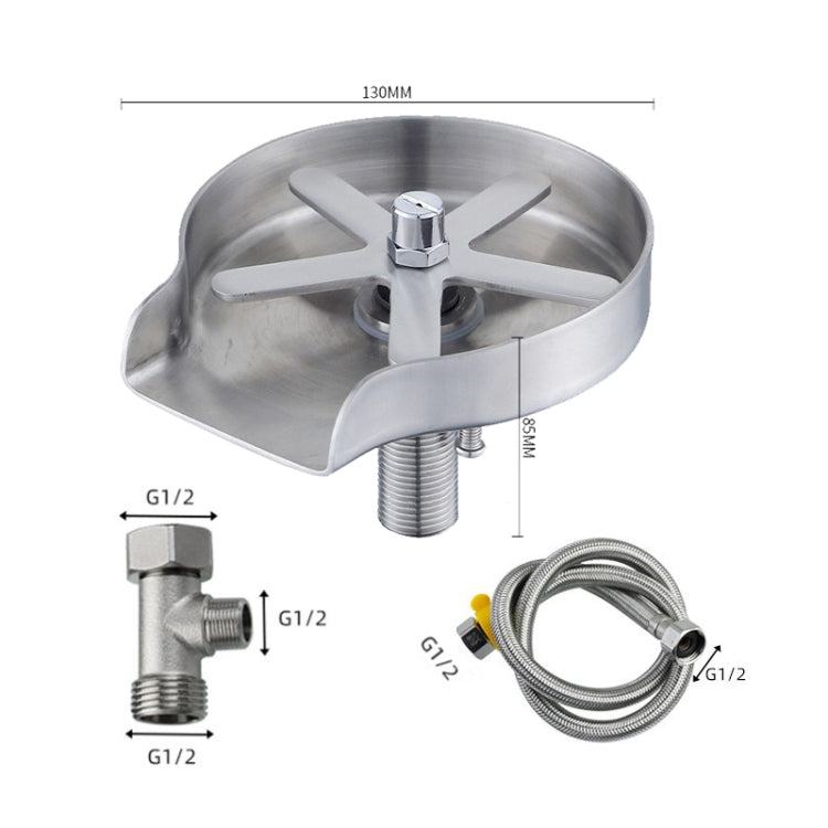 Automatic Faucet High Pressure Spray Washer, Style: 304 Stainless Steel+Soft Hose+G1/2 Three-way