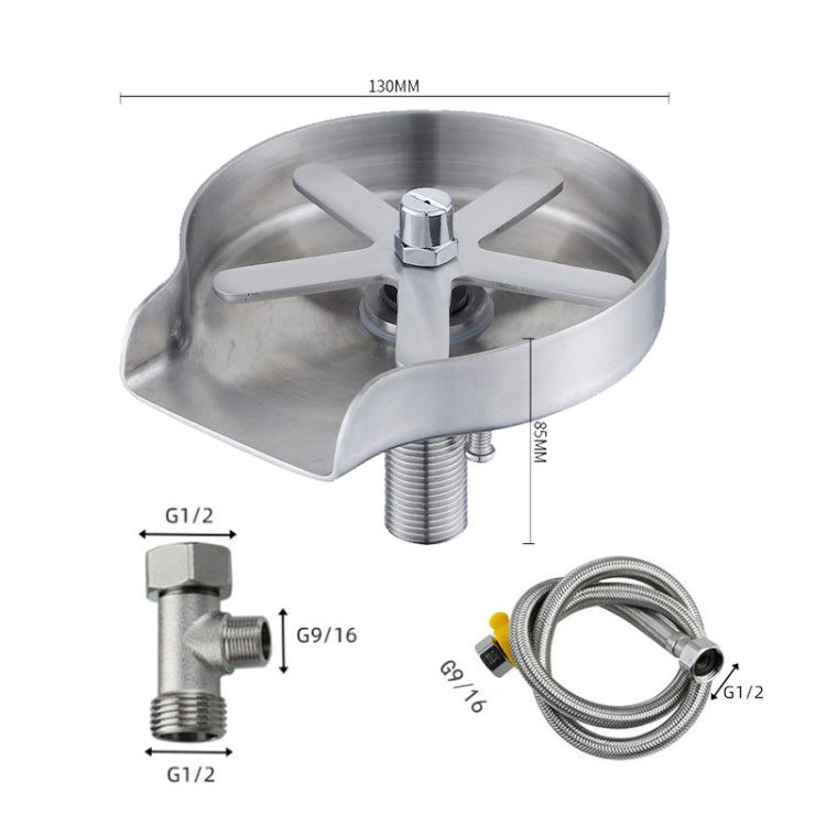 Automatic Faucet High Pressure Spray Washer, Style: 304 Stainless Steel+Soft Hose+G9/16 Three-way