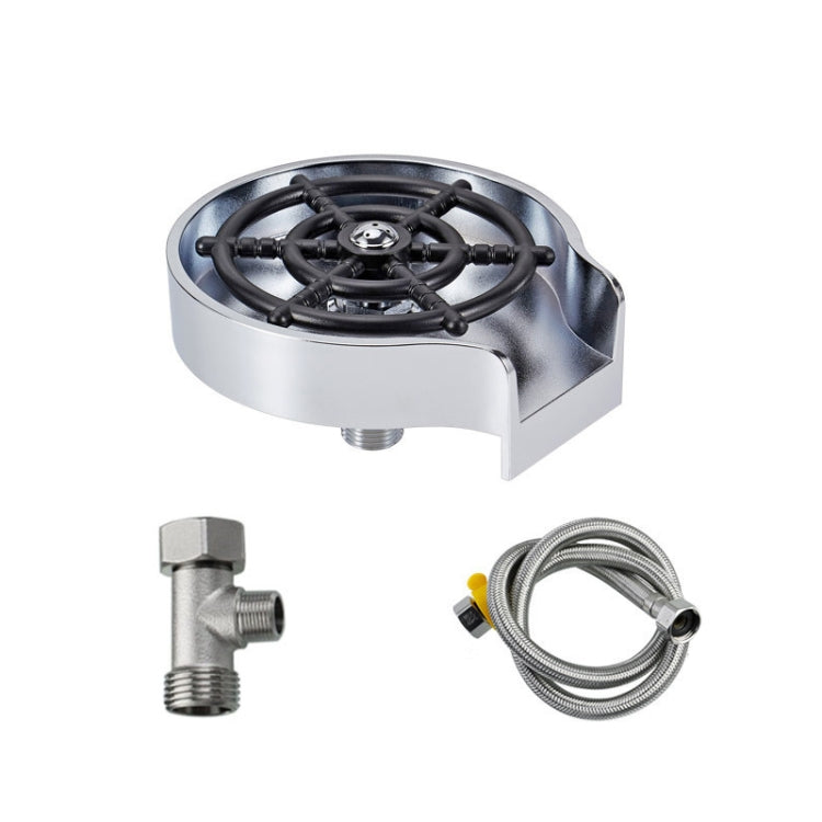 Automatic Faucet High Pressure Spray Washer, Style: Silver+Soft Hose+G1/2 Three-way