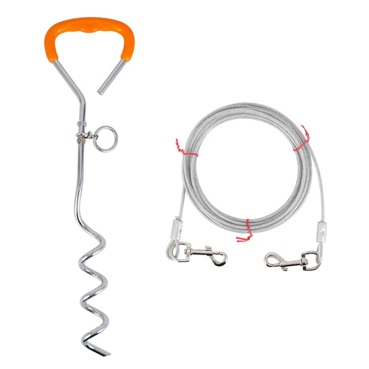 Outdoor Pet Leash Stainless Steel Ground Nail Fixing Bolt, Specification： Upgrade + Wire Rope