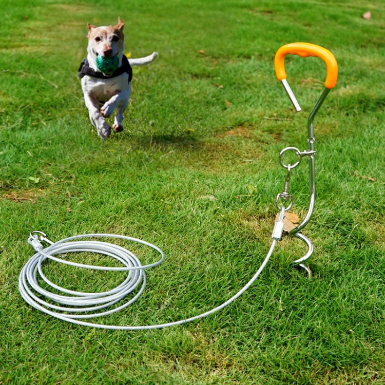 Outdoor Pet Leash Stainless Steel Ground Nail Fixing Bolt, Specification： Upgrade + Wire Rope