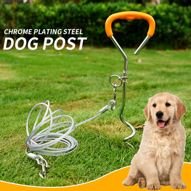 Outdoor Pet Leash Stainless Steel Ground Nail Fixing Bolt, Specification： Upgrade + Wire Rope