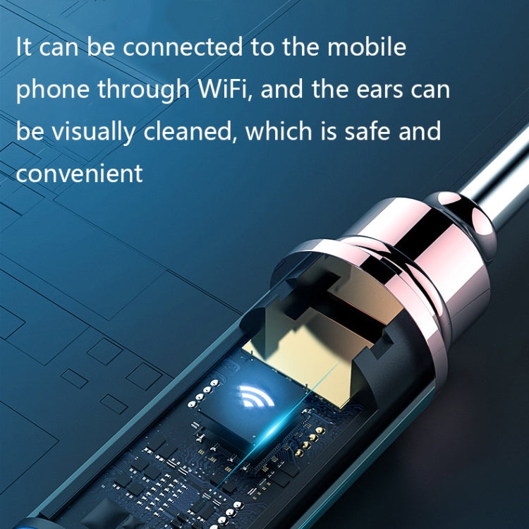 TES02 WIFI High-definition Intelligent Visual Ear Scoop(Dazzling Black)