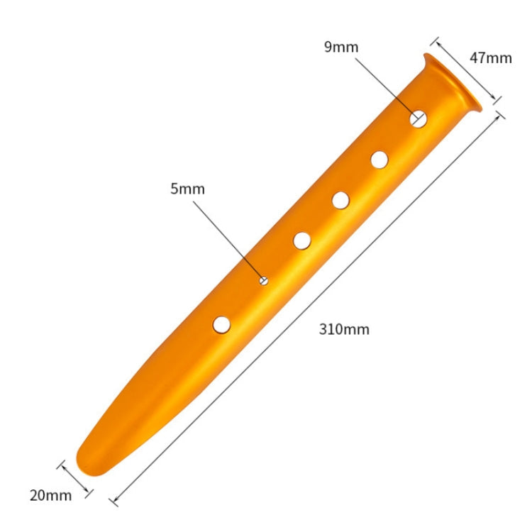 Outdoor Camping Tent Aluminum Alloy Tubular Ground Nails(Gold)