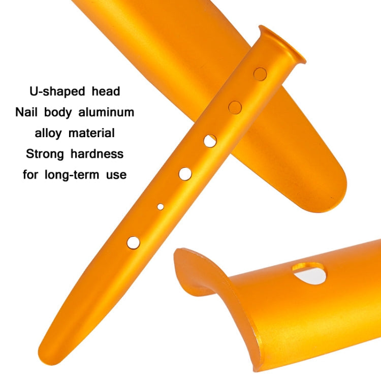 Outdoor Camping Tent Aluminum Alloy Tubular Ground Nails(Gold)