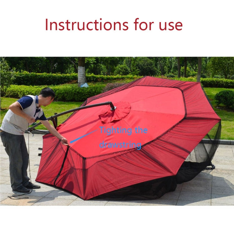 HY-0205 300 x 230 cm Outdoor Parasol Anti-mosquito Net Cover, Dimensions: Folding Tents(Black)