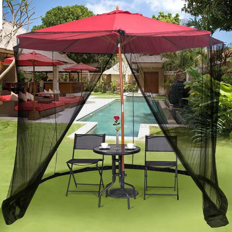 HY-0205 300 x 230 cm Outdoor Parasol Anti-mosquito Net Cover, Dimensions: Folding Tents(Black)