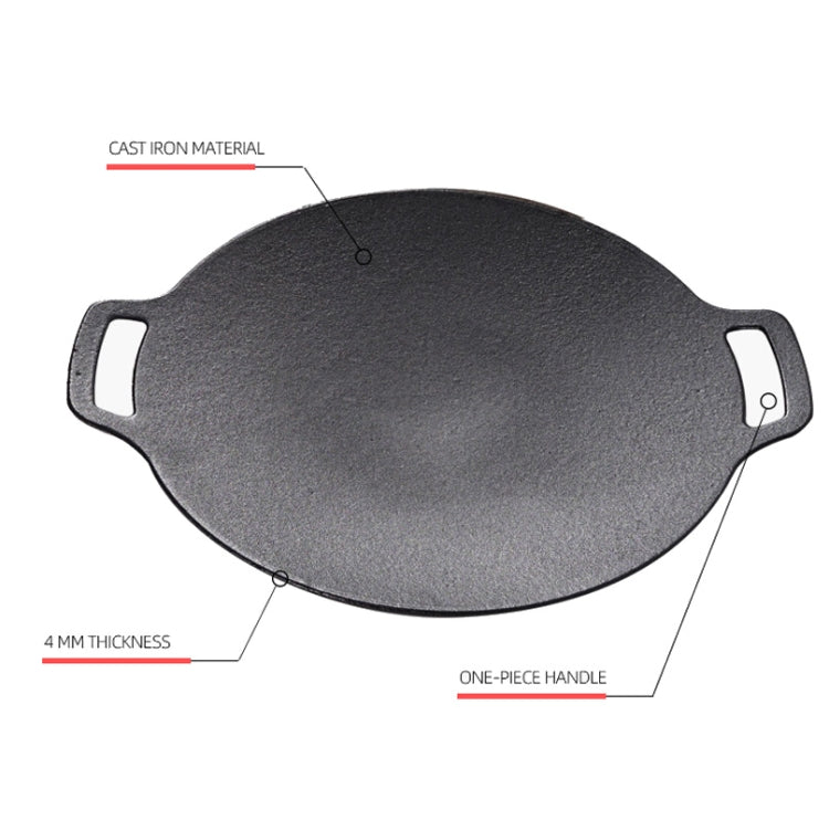 Outdoor Camping BBQ Cast Iron Grill Pan,Style: Baking Pan Only