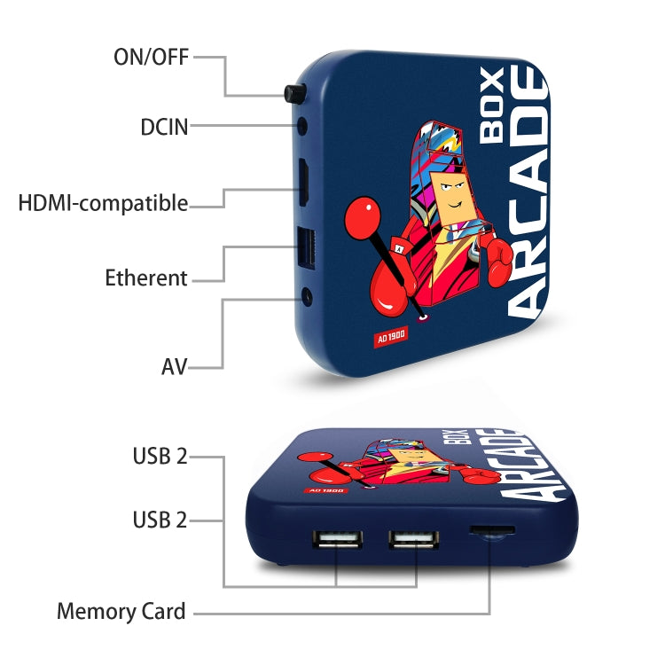 Arcade Box 64G Wireless Video Game Machine Box 4K HD Display For PS1/PSP/N64/DC, EU Plug