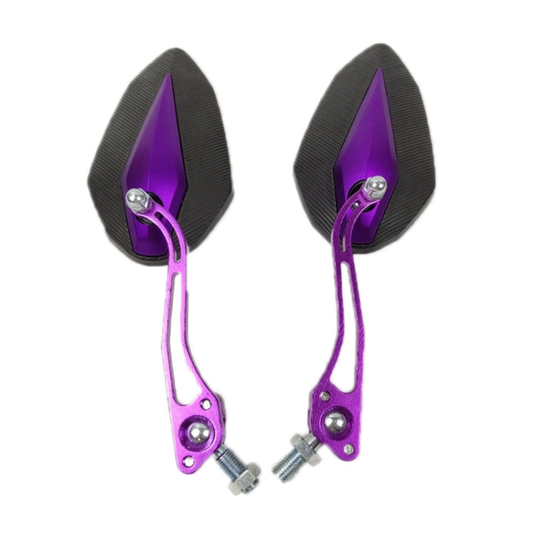 Aluminum Alloy Motorcycle Large-view Rearview Mirror Modification(Purple)
